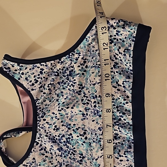 Eddie Bauer Girls L 2-piece Reversible Swimsuit Navy Blue Polka-dot and Purple - Picture 17 of 17